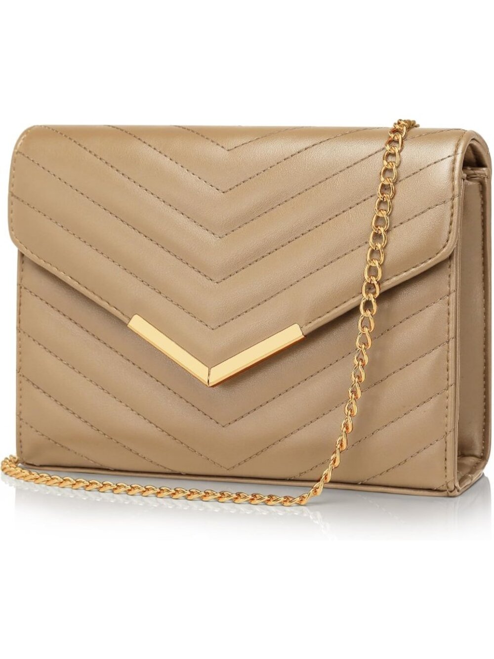 Women's Camel Clutch Purses Envelope Chain Wedding Evening Crossbody Bag